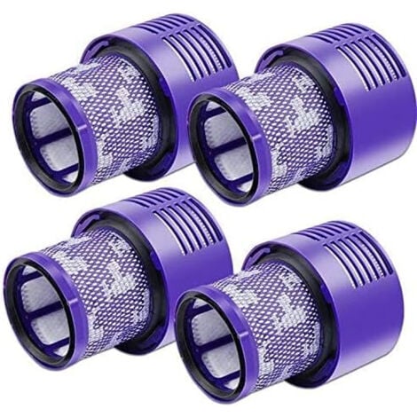 MISSDONG Lot de 4 filtres V10 pour aspirateur Dyson, lot de 4 filtres de rechange pour aspirateur Dyson V10, V10 Absolute, V10 Animal, V10 Motorhead, SV12 pièce de rechange P/N 969082-01