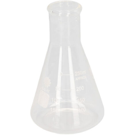 Lot de 4 Fioles d'Erlenmeyer en Verre Borosilicate 50ml 100ml 250ml 500ml pour Laboratoire de Chimie