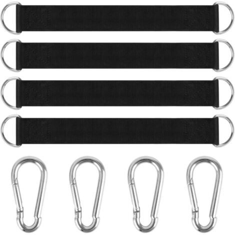 Lot de 4 fixations pour hamac. balançoire. fauteuil suspendu avec 4 mousquetons de suspension de qualité supérieure pour l'intérieur et l'extérieur .