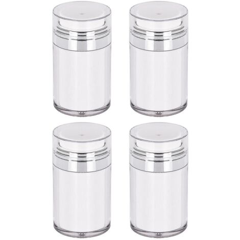 Lot de 4 flacons d'échantillons vides en acrylique, pots de crème pressée sous vide, flacons pour lotion - 100 ml