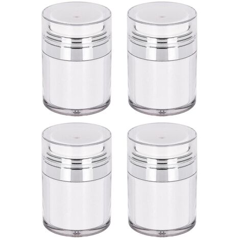 Lot de 4 flacons d'échantillons vides en acrylique, pots de crème pressée sous vide, flacons pour lotion - 30 ml