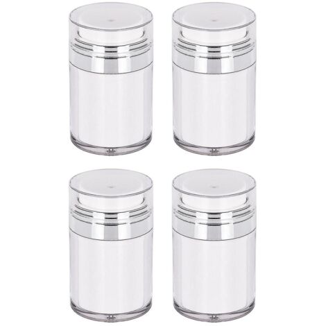 Lot de 4 flacons d'échantillons vides en acrylique, pots de crème pressée sous vide, flacons pour lotion - 50 ml