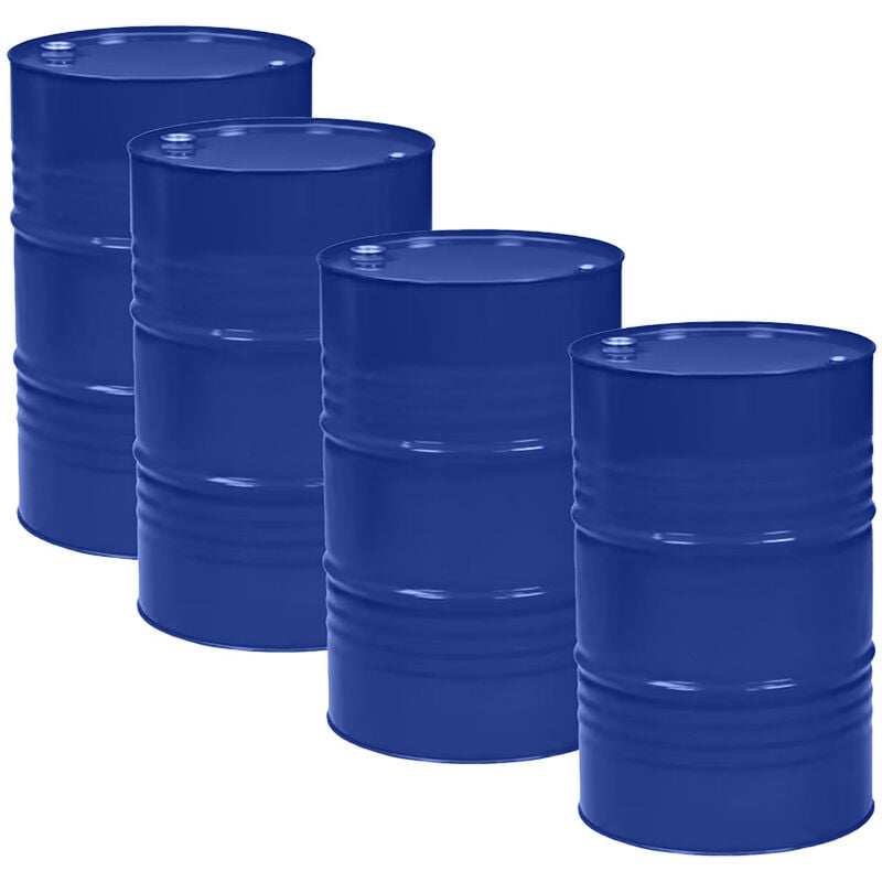 Lot de 4 - fûts métalliques avec bondes rénovés 216l