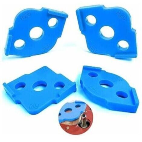 Lot de 4 Gabarit pour Defonceuse a Bois Sur Table, R5 - R40 Gabarit Plan de Decoupe Travail Accessoires de Routage de Rayon D'angle, Gabarit Dguide de Defonceuse en ​Demi Cercle (Bleu),de
