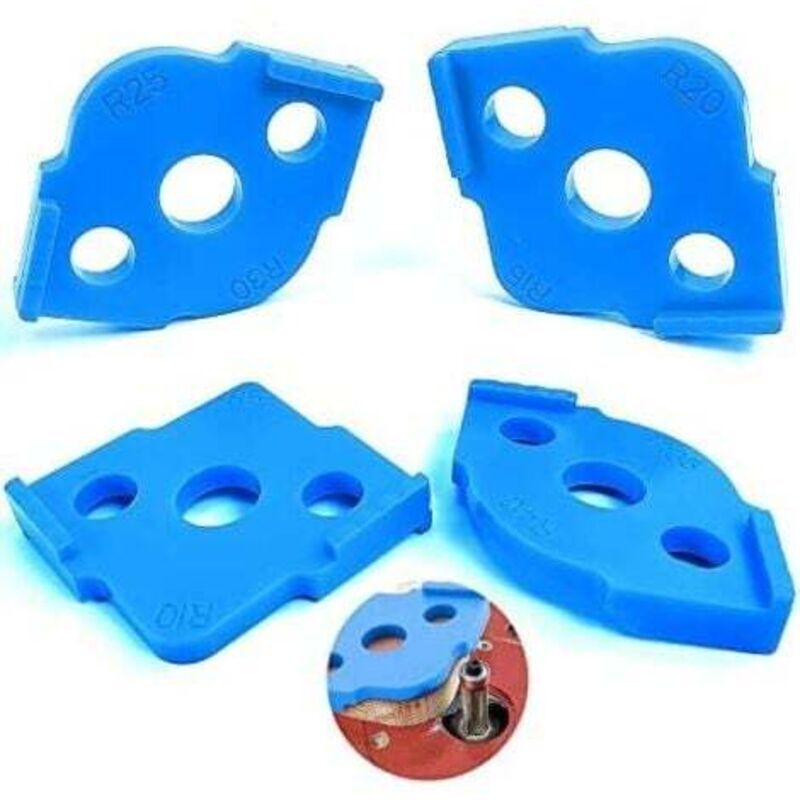 Lot de 4 Gabarit pour Defonceuse a Bois Sur Table, R5 - R40 Gabarit Plan de Decoupe Travail Accessoires de Routage de Rayon D'angle, Gabarit Dguide
