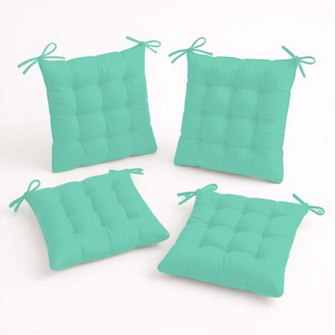 Lot de 4 Galettes de chaise 40 x 40 cm - Vert mint