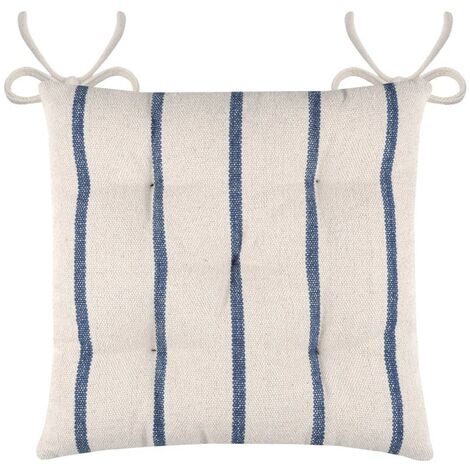 Lot de 4 galettes de chaise 5 points 40x40 St Trop marine coton