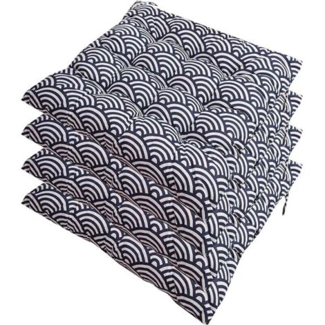 Lot de 4 galettes de Chaise, Coussin de Chaise Souple Rembourré avec Liens Décoration Portable Maison Bureau Multi-Colore,Soft Seat Cushion 40 x 40 cm