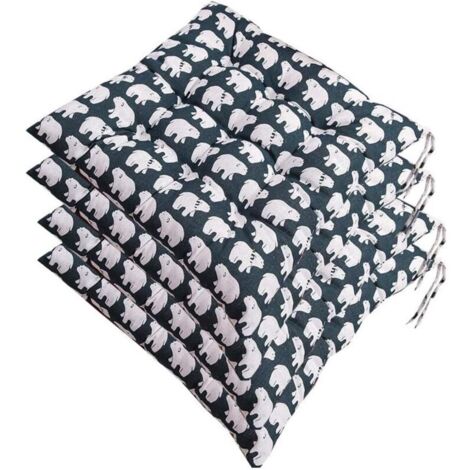Lot de 4 galettes de Chaise, Coussin de Chaise Souple Rembourré avec Liens Décoration Portable Maison Bureau Multi-Colore,Soft Seat Cushion 40 x 40 cm