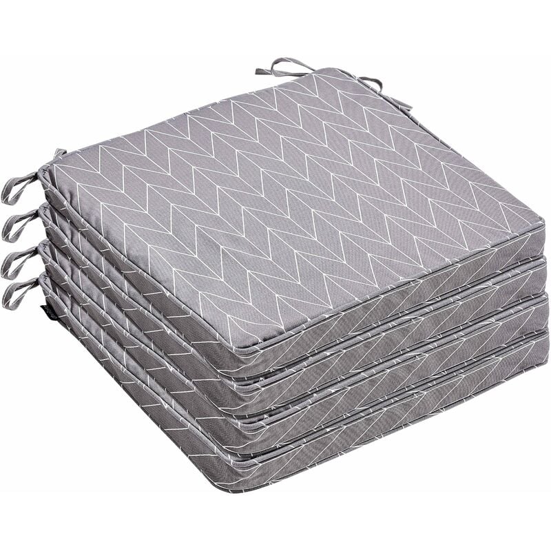 Oviala - Lot de 4 galettes de chaise polyester apache 40x40x3 cm