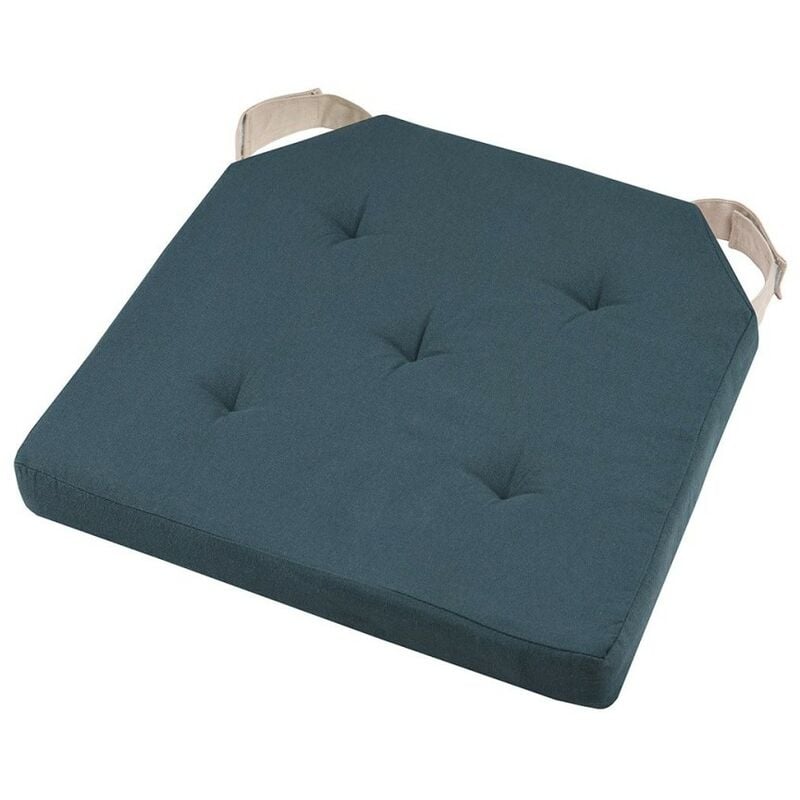 Stof - Lot de 4 galettes de chaise Duo velcro 38x38 cobalt lin