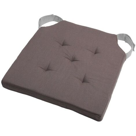 Lot de 4 galettes de chaise Duo velcro 38x38 gris perle