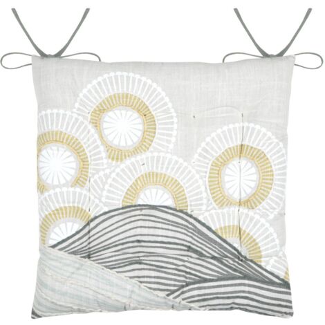 Lot de 4 galettes de chaise réversible coton YUKI