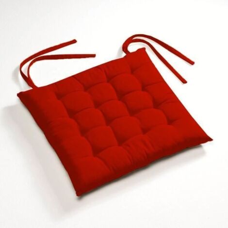 Lot de 4 Galettes de chaises Futon 40 x 40 cm - ROUGE
