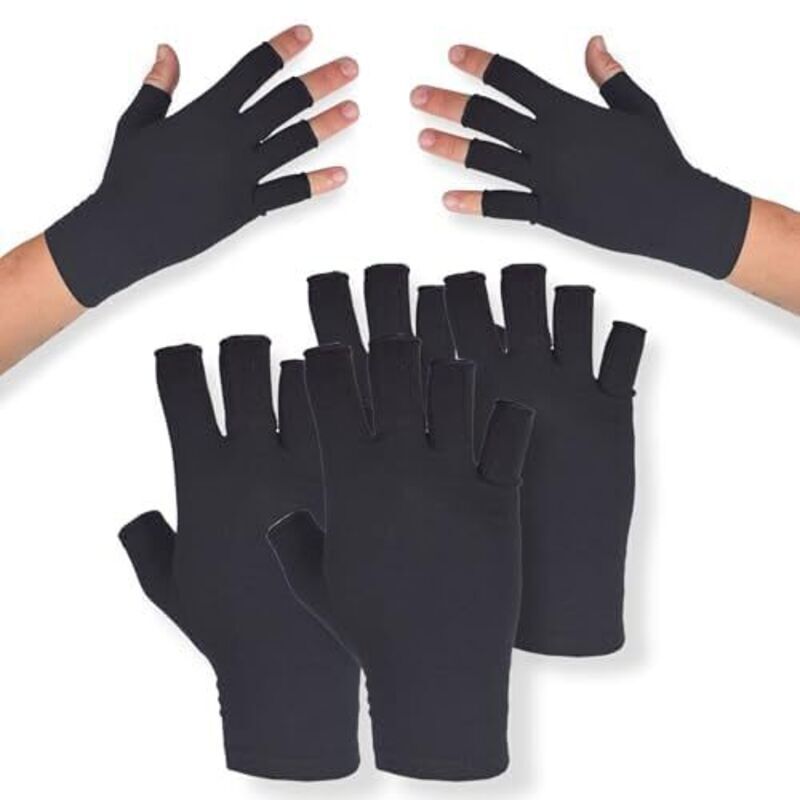 Lot de 4 Gants de Compression pour Arthrose Femme Et Homme - Gants Anti-arthrite Sans Doigts Pour Les Mains - Réduit L’inflammation - Idéal Pour Le