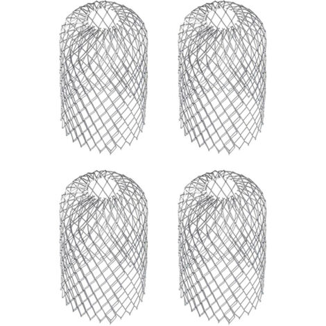 Lot de 4 Gardes de Gouttière en Métal Tamis de Filtre Extensible Crépine de Feuilles Protections de Tuyau de Descente pour Gouttières Tuyau de Descente