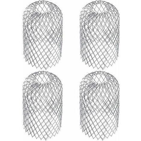 Lot de 4 Gardes de Gouttière en Métal Tamis de Filtre Extensible Crépine de Feuilles Protections de Tuyau de Descente pour Gouttières Tuyau de Descente