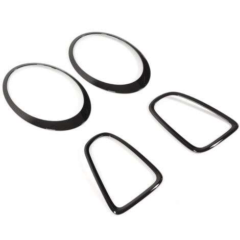 Lot de 4 garnitures de protection de phare arrière noir brillant pour Mini R56 R57 R58 R59 Cooper S JCW 2007-2015