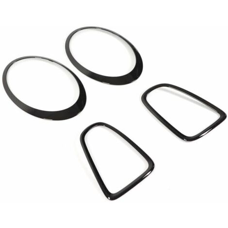 Lot de 4 garnitures de protection de phare arrière noir brillant pour Mini R56 R57 R58 R59 Cooper S JCW 2007-2015