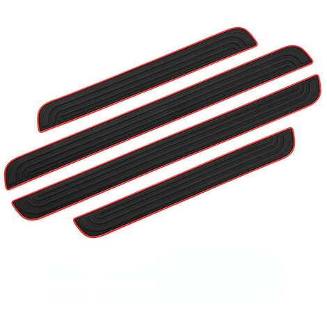 Lot de 4 garnitures de protection de seuil de porte universelles en caoutchouc noir