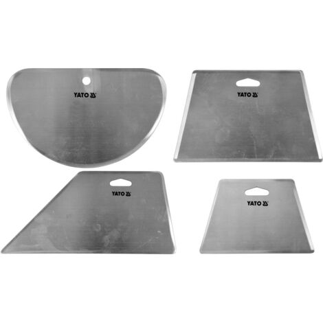 LOT DE 4 GRATTOIRS À MAIN EN ACIER INOXYDABLE YT-52788 YATO