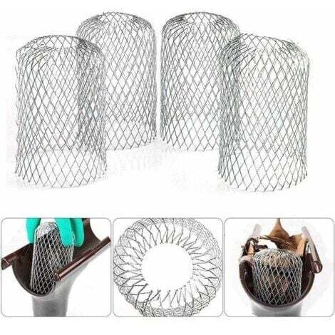 Lot de 4 grilles de filtre en aluminium pour gouttière Protection de gouttière pour gouttière Protection de tuyau de descente