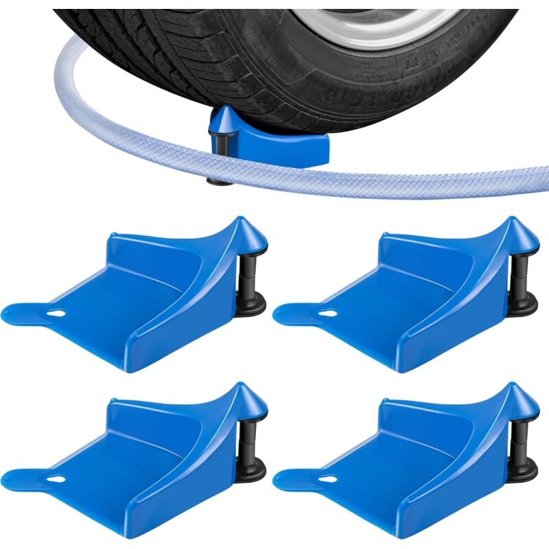 Coocheer - Lot de 4 guides de tuyau pour lavage de voiture, rouleau de tuyau pour pneus, guide de tuyau pour pneus détaillé empêchant le tuyau de