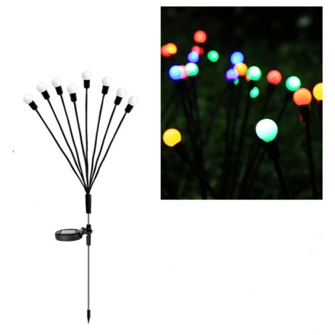 Lot de 4 guirlandes lumineuses solaires d'extérieur, 8 LED, étanches IP65, pour jardin, terrasse, arbustes, décoration (multicolore)