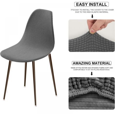 Lot de 4 Housse de Chaise Extensible, housse de chaise scandinave housse de chaise salle à manger Jacquard Moderne Gris Couverture de Chaise pour Salon Cuisine Chambre Maison Decor
