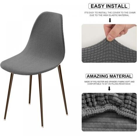 Lot de 4 Housse de Chaise Extensible, housse de chaise scandinave housse de chaise salle à manger Jacquard Moderne Gris Couverture de Chaise pour Salon Cuisine Chambre Maison Decor