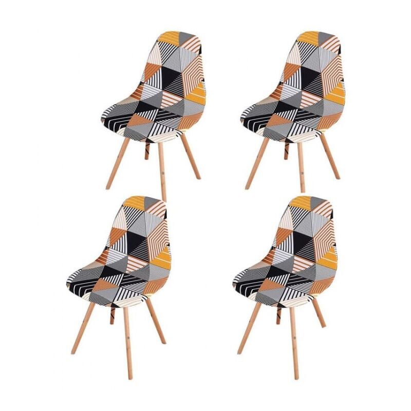 Cyslmuk - Lot de 4 Housse de Chaise Scandinaves , Extensible Housse de Chaise de Salle à Manger, Universelle Couverture de Chaise sans Accoudoirs