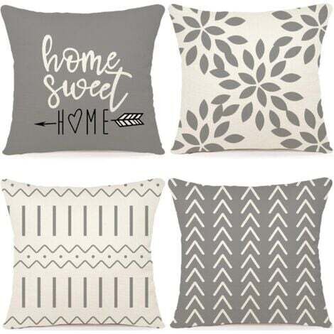 Lot de 4 Housse de Coussin Décoratif 45x45CM Canapé Taie d'oreiller Decoration Canapé Housses de Coussin en Lin d'extérieur Housse de Coussin Décoration pour Chambre, canapé, Chaise, Lit,45x45CM