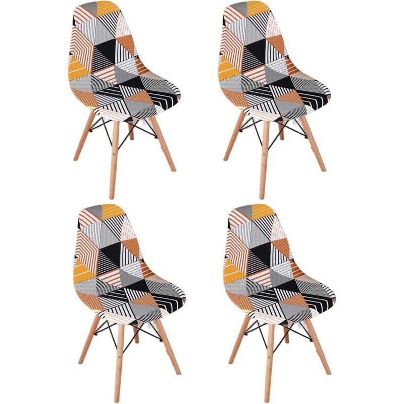 Lot de 4 housses de chaise de salle à manger extensibles scandinaves universelles sans accoudoirs pour salon, cuisine, décoration d'intérieur