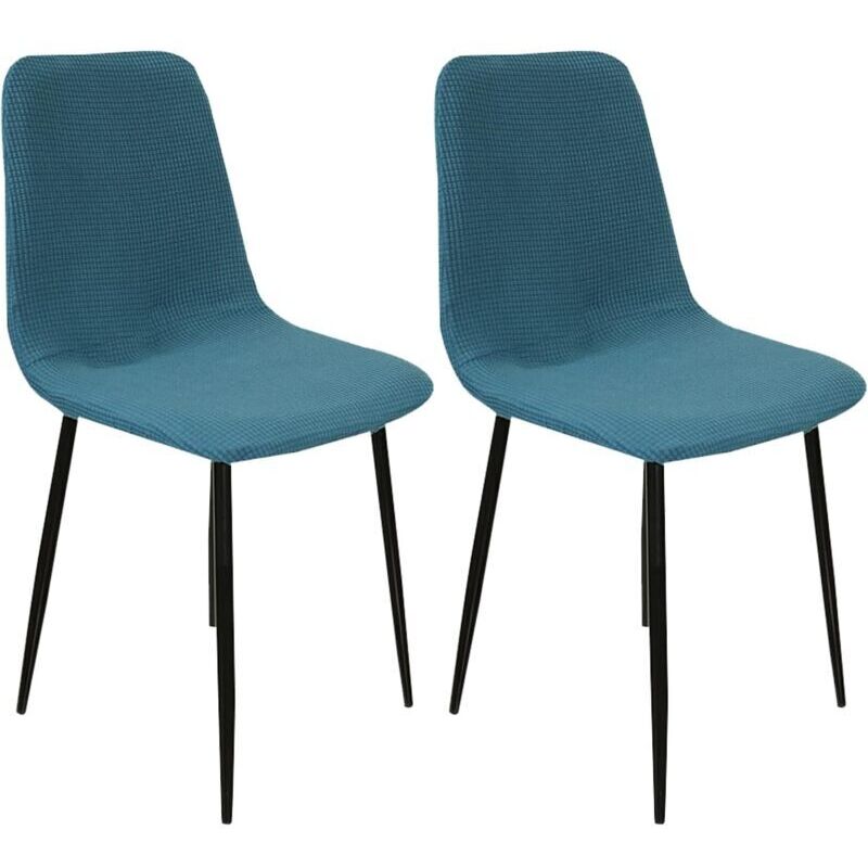 Lot de 4 housses de chaise extensibles, style scandinave, pour salle à manger, en jacquard bleu moderne, pour salon, cuisine, chambre à coucher,
