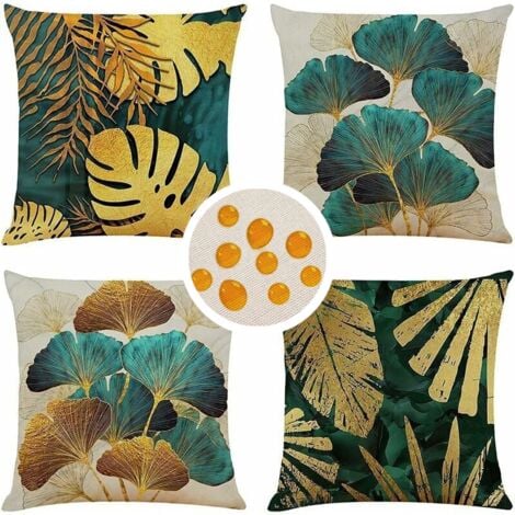 Lot de 4 housses de coussin carrées 40 x 40 cm, housses de coussin d'extérieur, housses de coussin décoratives en lin, coussins décoratifs pour canapé, canapé, maison, lit, bureau (oreillers non inclu