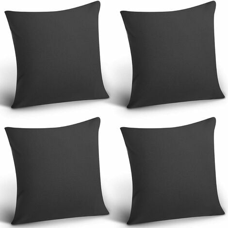 Lot de 4 housses de coussin décoratives imperméables pour l'extérieur, housse de coussin imperméable pour balcon de jardin carré, coque d'oreiller en revêtement PU pour canapé, lit, terrasse, canapé,