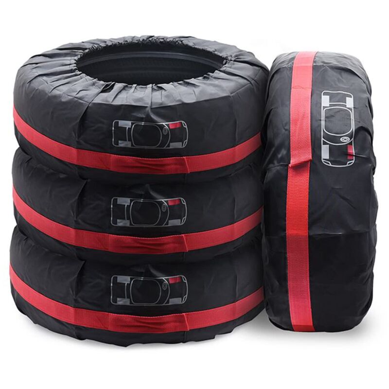Jusch - Lot de 4 Housses de Pneu de Secours de Voiture, 13-18' Imperméables, Anti-poussière et Housses de Protection pour Roues de Voiture, Sacs de