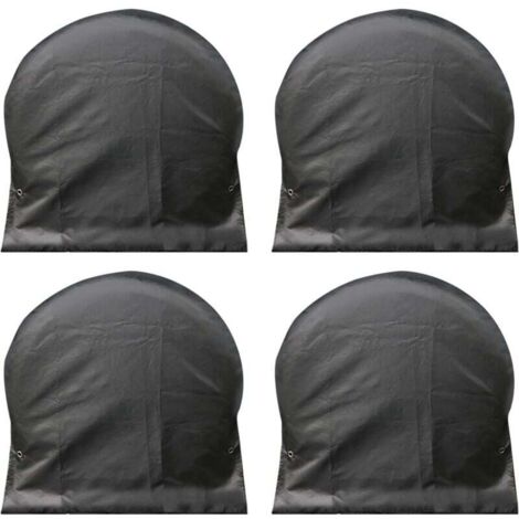 Lot de 4 housses de pneu imperméables et coupe-vent, compatible avec camping-car, VUS, camion, remorque, voiture, noir, en tissu Oxford et PVC, 68,6 - 81,3 cm, UV protection
