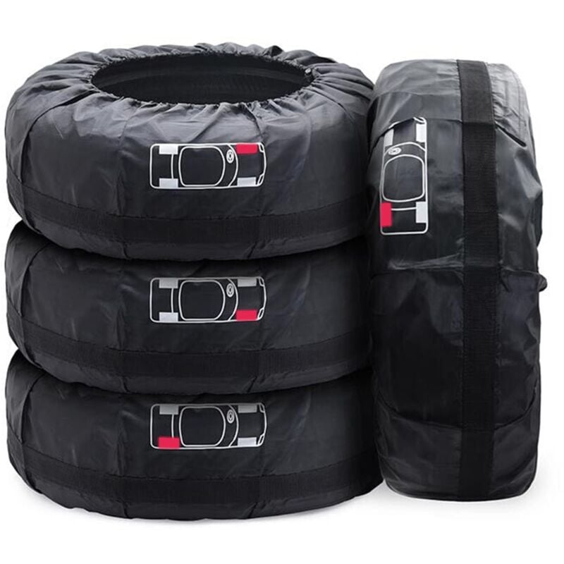 Jusch - Lot de 4 Housses de Pneus de Secours de Voiture 19-23' Imperméable Anti-poussière Housses de Protection de Roue de Voiture(diamètre 80 cm)