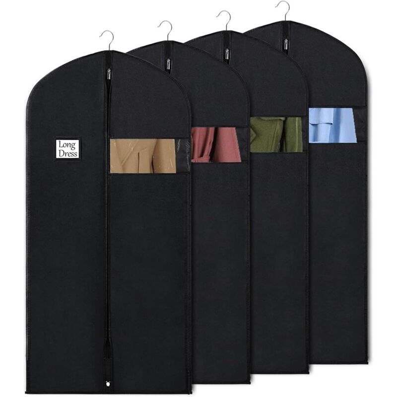 Sinbinta - Lot de 4 Housses de Vêtements 60 x 152 cm Lot de 6, Housse de Protection pour Vêtements anti Poussière Imperméables avec zip, Housse