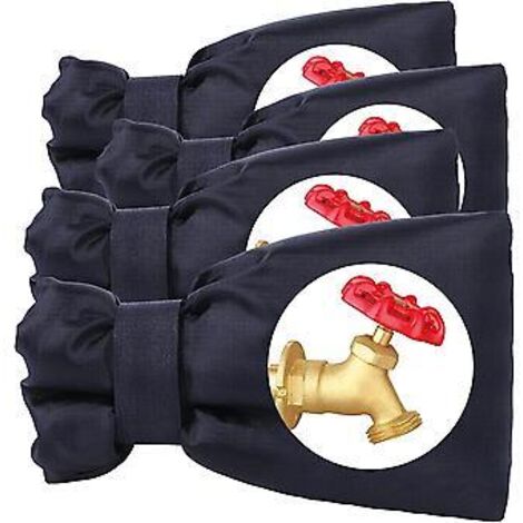 Lot de 4 housses isolantes pour robinet d'hiver (17,8 cm x 21 cm), chaussettes de protection pour tuyau d'arrosage, protection antigel pour robinet extérieur, chaussettes isolantes pour robinet d'eau 