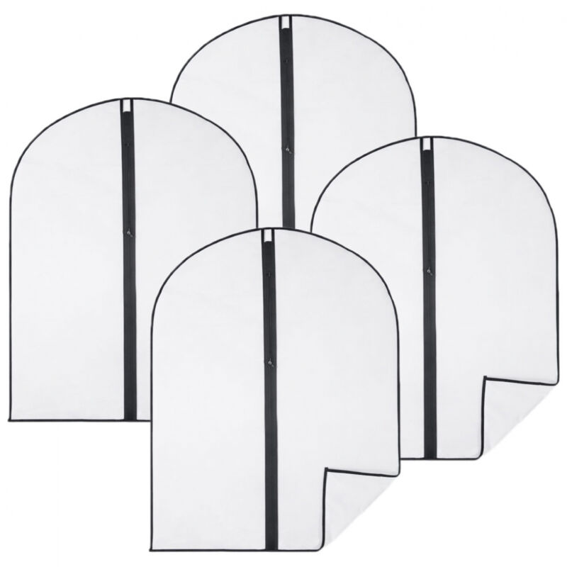 Lot de 4 housses pour vêtements à suspendre avec zip - 60 x 80 cm - Opaque - Vivezen