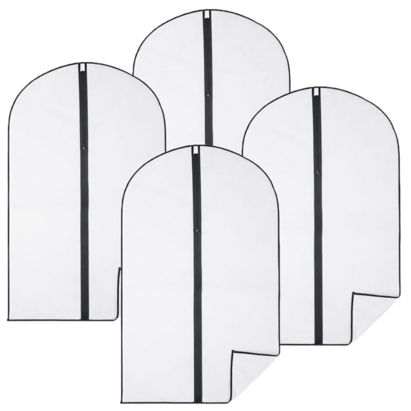 Lot de 4 housses pour vêtements à suspendre avec zip - 60 x 120 cm - Opaque - Vivezen