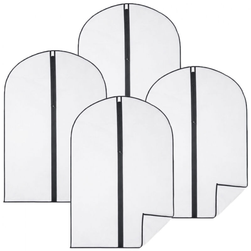 Lot de 4 housses pour vêtements à suspendre avec zip - 60 x 100 cm - Opaque - Vivezen