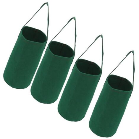 Lot de 4 jardinières à l\'envers pour tomates, herbes, fraises, sacs de culture de fraises à tomates inversées jardin plantoir Vert