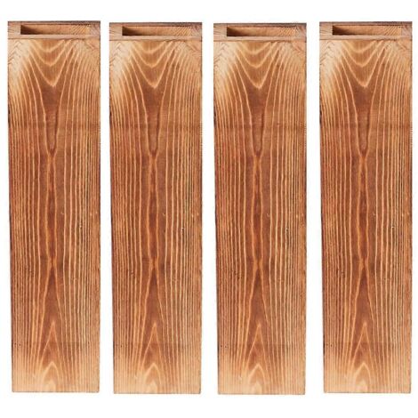 Lot de 4 jardinières murales pour plantes d'intérieur, décoration murale en bois--