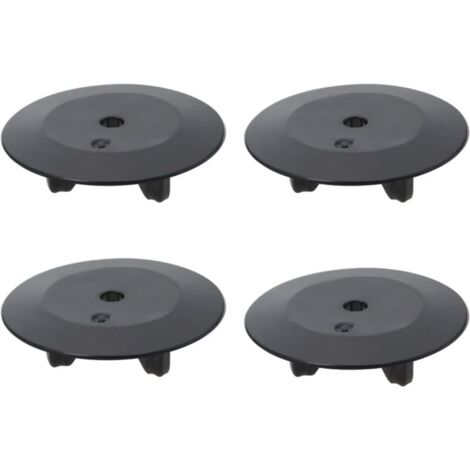 Lot de 4 joints d'étanchéité en caoutchouc pour couvercle d'évier compatibles avec Accessoires de cuisine Noir 55 mm