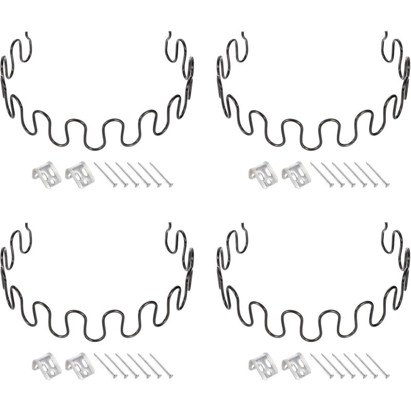 Lot de 4 kits de réparation de ressorts d'ameublement, 50 cm avec clips et clous pour meubles, canapés, fauteuils inclinables