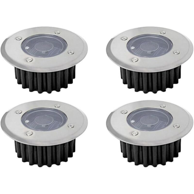 Lot de 4 lampadaires solaires led, éclairage extérieur, lampadaire