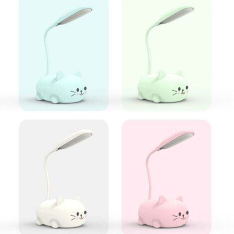 Lot de 4 lampes de lecture pour chatons, rechargeables par USB, pliables, pour animaux de compagnie qui apprennent à lire et protègent leur vue.
